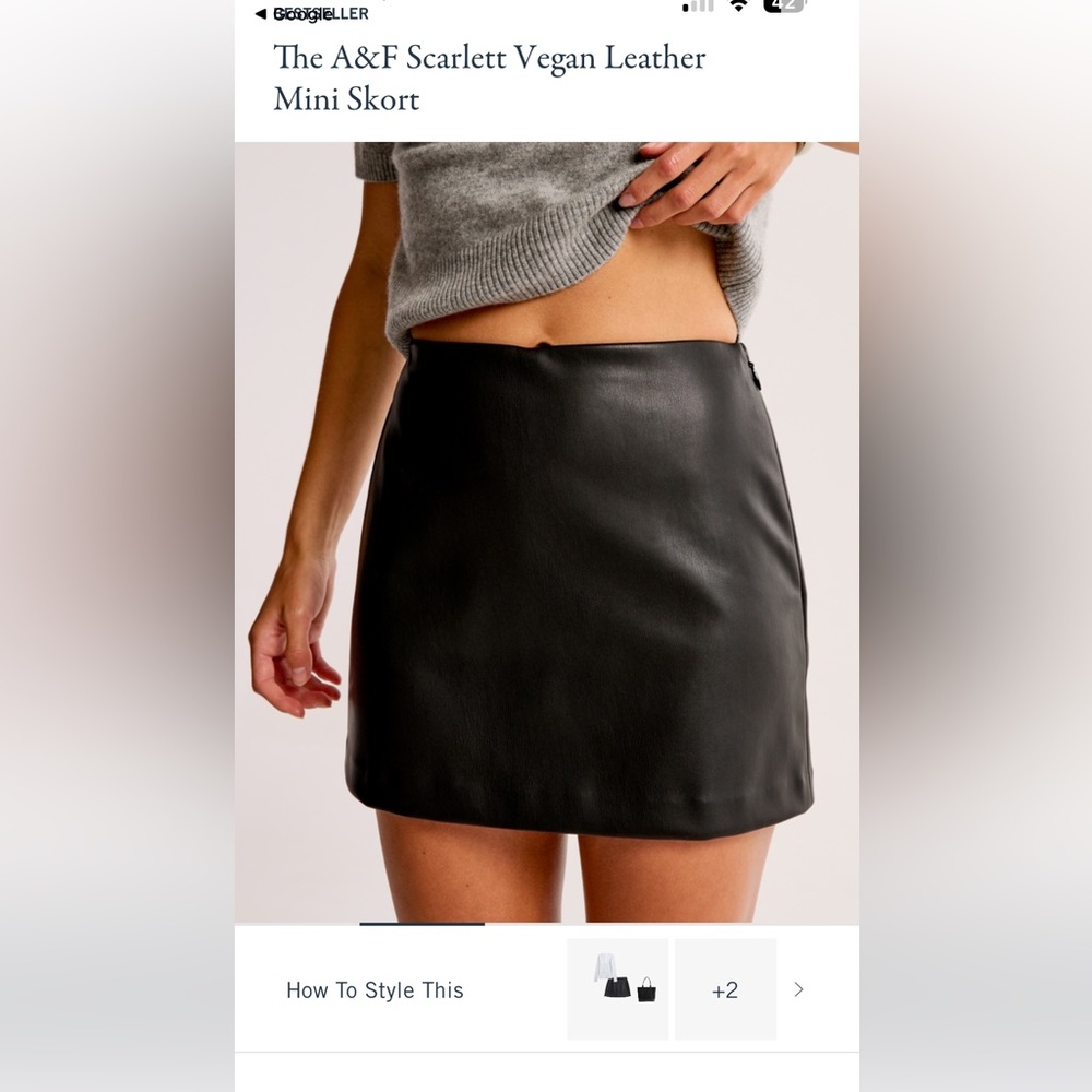 Abercrombie & Fitch Camel Leather Skort - Picture 7 of 8